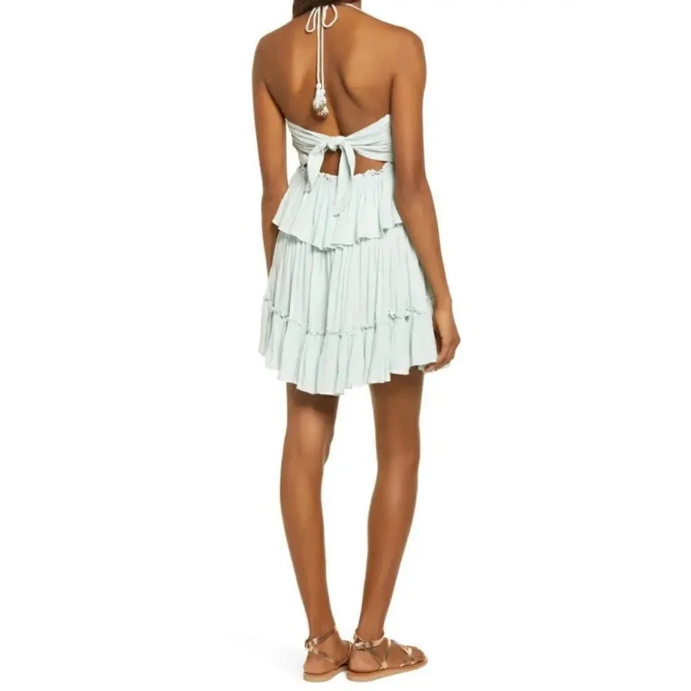Free People 2 piece mint green boho skirt set XS